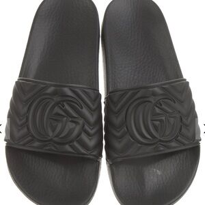 Gucci Black Matalasse Slide Sandals